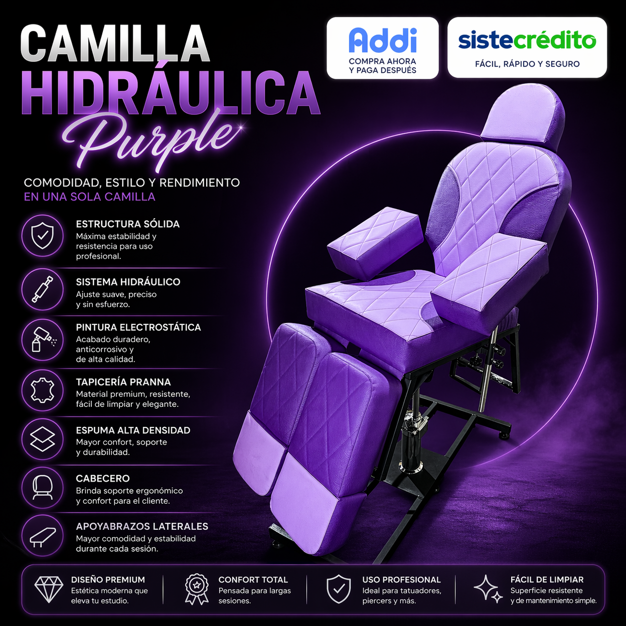 Camilla Hidráulica Purple - Imagen 2