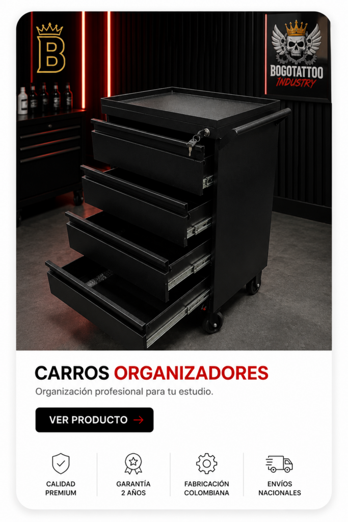 Carro organizador para estudio de tatuaje